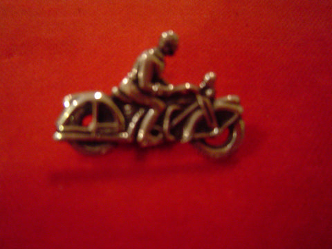 Vintage Motorcycle Rider Sterling Pin