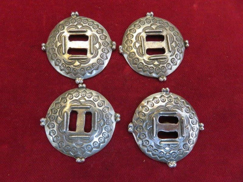 Conchos: Vintage Sterling Indian made Slotted