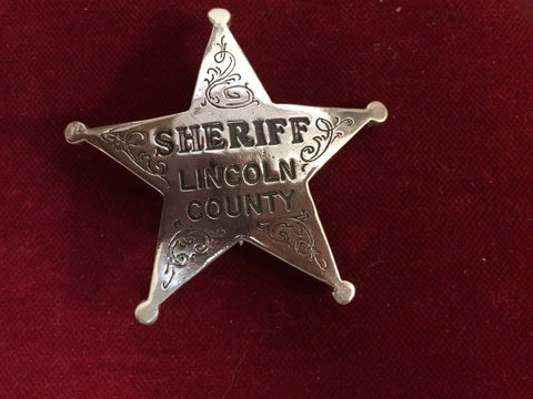 Badge: Sterling Silver "Sheriff Lincoln County"