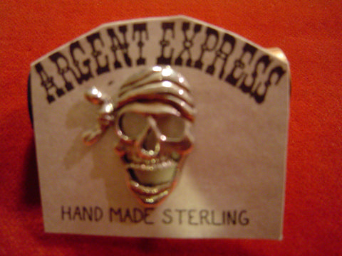 Pirate Skull Sterling Pin