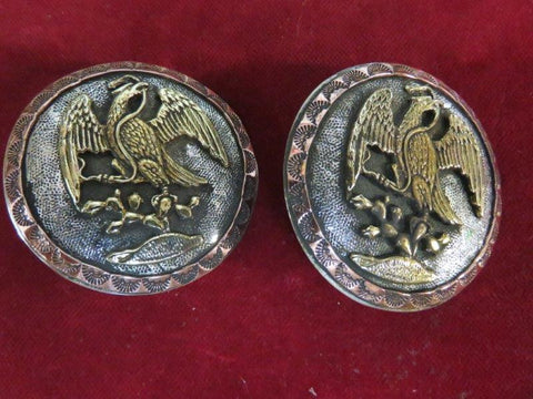 Bridle Rosettes, Tri-metal with Eagle and Snake