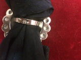 Scarf Slide: Large Sterling Berry & Scalloped edge Concho with Buckaroo