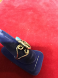 Ring: Sterling cast Naja with Morenci Turquoise