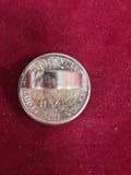 Scarf slide: Brass 20 dollar CSA coin as a slide.