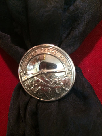 Scarf Slide: Fine Silver NRA medal, Harper's Ferry Musket