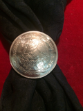 Scarf Slide: Nickle Silver Mexican 50 Peso