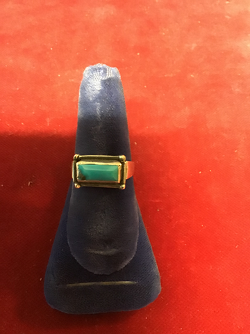 Ring: Sterling pinky ring with rectangle Turquoise