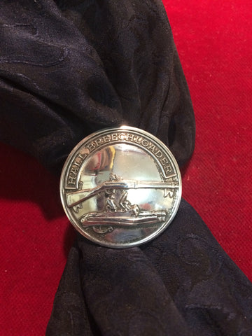 Scarf Slide: Fine Silver NRA medal, Hall Breech Loader