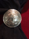 Scarf Slide: Fine Silver NRA medal, Derringer's Pocket Pistol