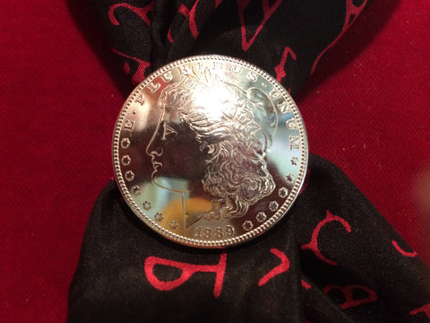 Scarf Slide: Real Coin 1889 Silver Dollar