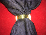 Scarf Slide: Brass 1 1/4" with Sterling overlay Star and  border Ring