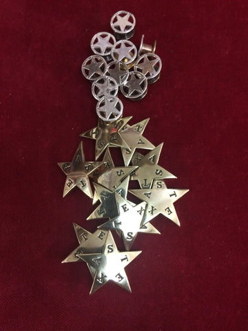 Conchos: Sterling Circle Star & Brass Texas Star Lot