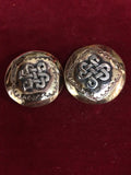 Conchos: Pr. 1 1/4" Brass with Sterling Celtic Knot overlay, Post and Screw