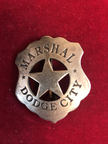 Badge: Sterling plated Marshal Dodge City