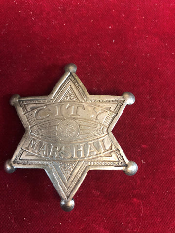 Badge: sterling plated CITY MARSHAL