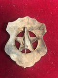 Badge: Sterling plated engraved U. S.  Marshal