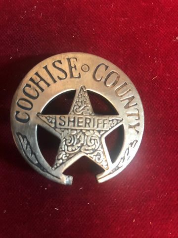 Badge: Sterling plated Sheriff, Cochise County