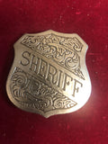 Badge: Sterling Plated engraved Sheriff small shield