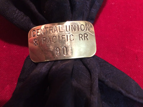Scarf Slide: Brass, Central Union & Pacific Railroad