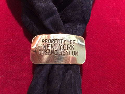 Scarf Slide: Brass, Property of New York Insane Asylum