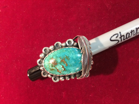 Ring: Sterling with Unaltered real Turquoise from Nevada.