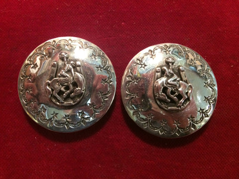Conchos: Pair of Sterling right and left matching Horseshoe Buckaroo