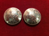 Conchos: Pair of 1 1/8" Cast Sterling Masonic
