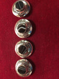 Conchos: Set of 4 Sterling 3/4"with Banded Agate stones
