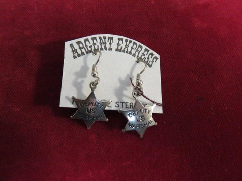 Earrings: Sterling Deputy U.S. Marshal star
