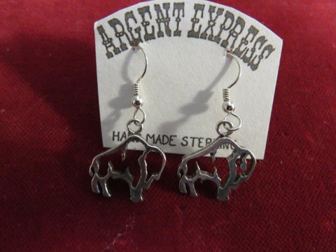 Earrings: Sterling Open Buffalo