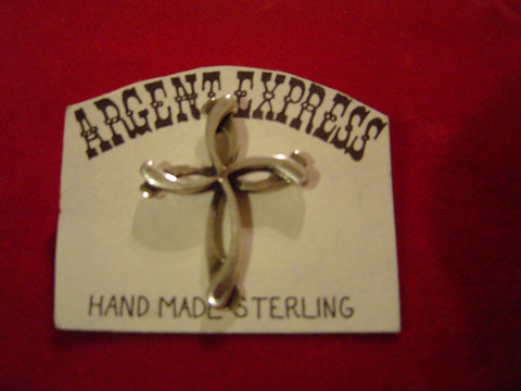 Twisted Cross Sterling Pin