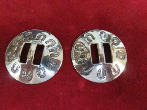 Conchos: Sterling Slotted with Horseshoes