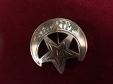 Badge: Sterling "Sheriff" with #15 in Brass, crescent star